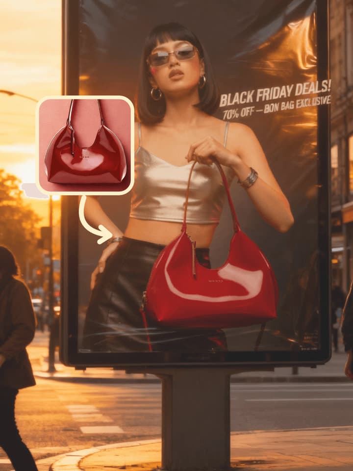 AI-generated Black Friday sale poster example with bold typography and promotional design