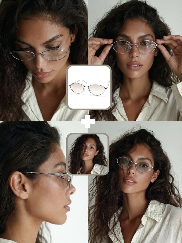 AI-generated all-things wearable example showing products on professional models